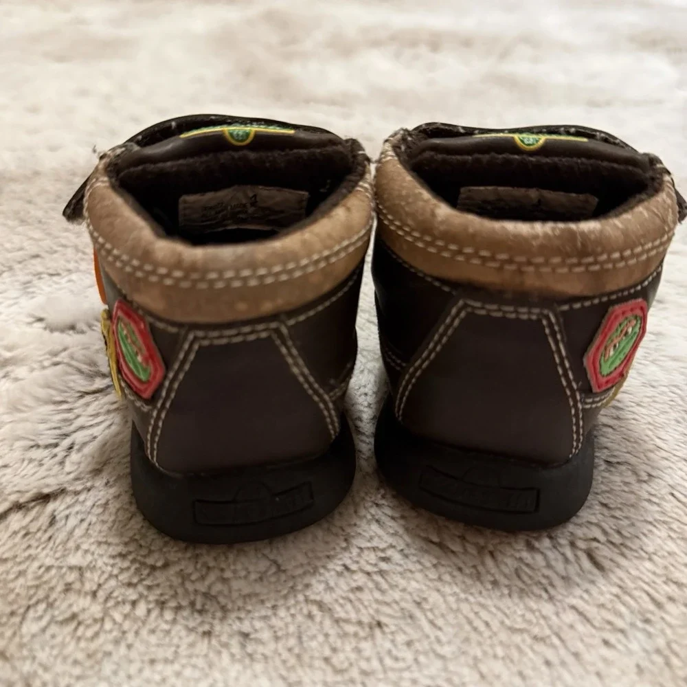 Vintage Sesame Street 2005 Brown Leather Baby Shoes Size 4c